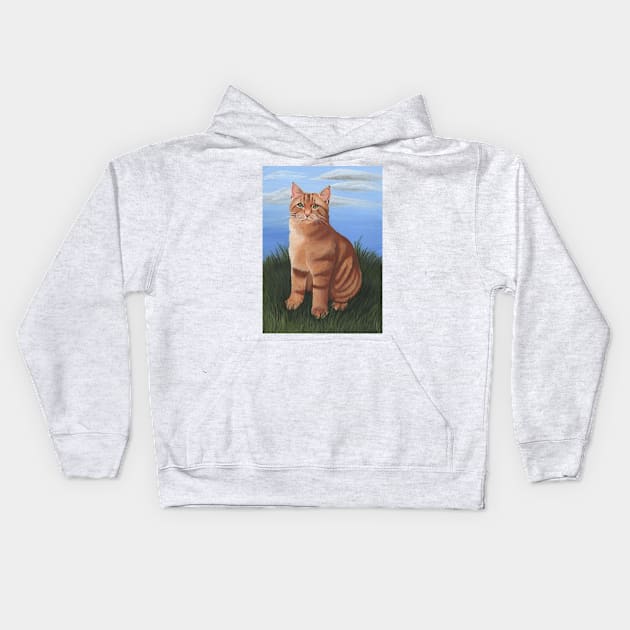 Ginger Tabby Cat Kids Hoodie by WolfySilver